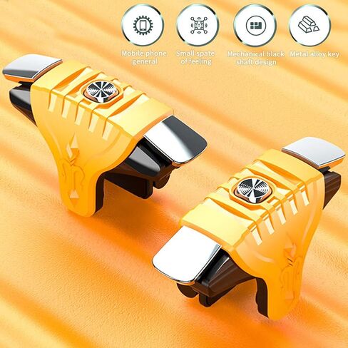 8Pcs PUBG Mobile Game Controller Trigger, Mobile Phone Game Controllers Trigger Sensitive F01 Shooter Controller Joystick Button for PUBG/Rules of Survival/Call of Duty(Yellow) in Saudi Arabia