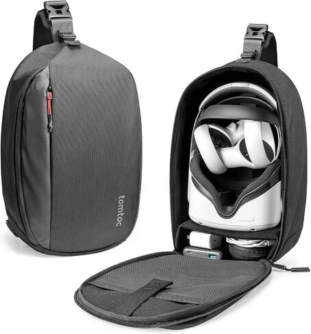 tomtoc Carrying Bag for Meta/Oculus Quest 2/Quest Pro VR Gaming Headset, Touch Controllers Accessories, Lightweight, Portable, Travel Shoulder Sling Backpack with 2 Pouches for Meta/Oculus Quest 2 in Saudi Arabia