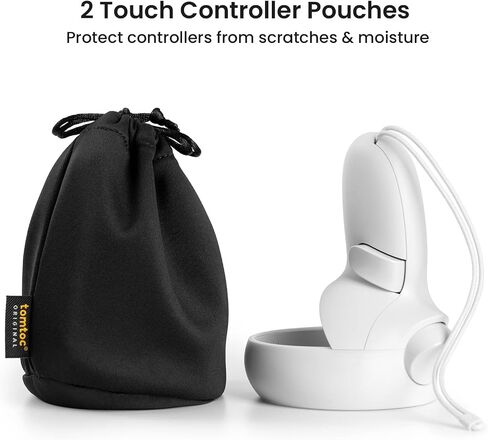 tomtoc Carrying Bag for Meta/Oculus Quest 2/Quest Pro VR Gaming Headset, Touch Controllers Accessories, Lightweight, Portable, Travel Shoulder Sling Backpack with 2 Pouches for Meta/Oculus Quest 2 in Saudi Arabia