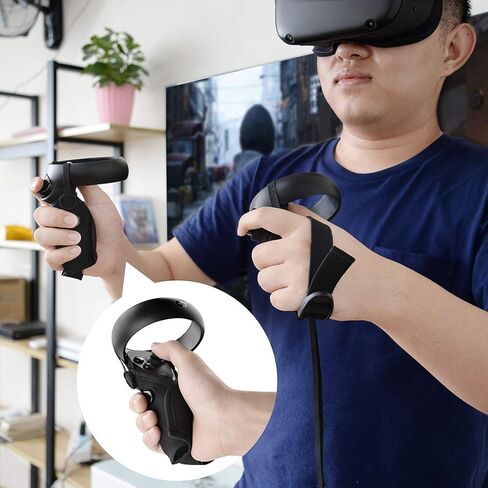 Geekria Controller Cover, Compatible with Oculus Quest VR, Rift S, Washable Protective Sleeve VR Gaming Headset Controllers Replacement, Touch Controller Protector (Black, 1Pair) in Saudi Arabia