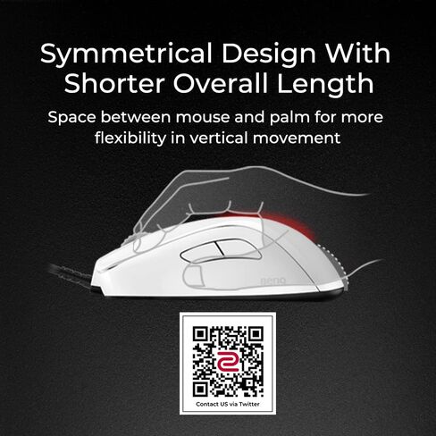 BenQ Zowie S2-C Symmetrical Gaming Mouse | Professional Esports Performance | Driverless | Paracord Cable | Revisioned C-Features | Matte Black | Small Size in Kuwait