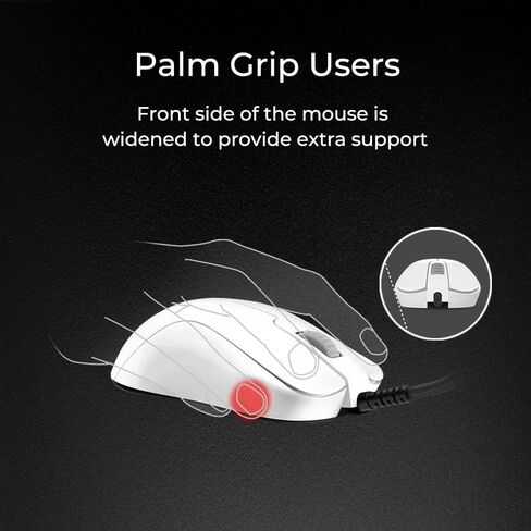 BenQ Zowie S2-C Symmetrical Gaming Mouse | Professional Esports Performance | Driverless | Paracord Cable | Revisioned C-Features | Matte Black | Small Size in Kuwait