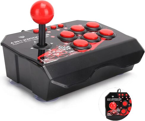 Surebuy Arcade Fight Stick, Wired Arcade Joystick, Portable Replacement for Universal Arcade Game Fighting Stick Accessories for Switch/pc/ps3 Arcade Fight Stick in Saudi Arabia