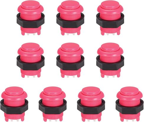 Rebower Momentary Game Push Button Switches Game Small Button [for Arcade Video Game] -M28/Pink/10 Pcs in Saudi Arabia