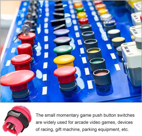 Rebower Momentary Game Push Button Switches Game Small Button [for Arcade Video Game] -M28/Pink/10 Pcs in Saudi Arabia