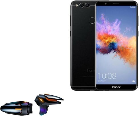 BoxWave Gaming Gear Compatible with Honor 7X (Gaming Gear by BoxWave) - Touchscreen QuickTrigger Auto, Trigger Buttons Autofire Gaming Mobile FPS for Honor 7X - Jet Black in Saudi Arabia
