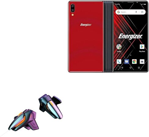 BoxWave Gaming Gear Compatible with Energizer Power Max P8100S (Gaming Gear by BoxWave) - Touchscreen QuickTrigger, Trigger Buttons Quick Gaming Mobile FPS for Energizer Power Max P8100S - Jet Black in Saudi Arabia