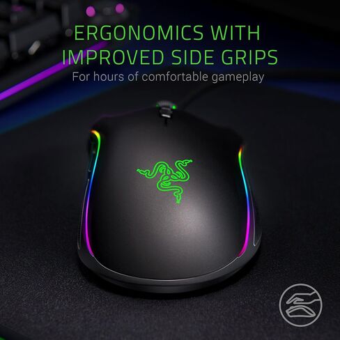 Razer Mamba Elite Wired Gaming Mouse: 16,000 DPI Optical Sensor - Chroma RGB Lighting - 9 Programmable Buttons - Mechanical Switches in Kuwait