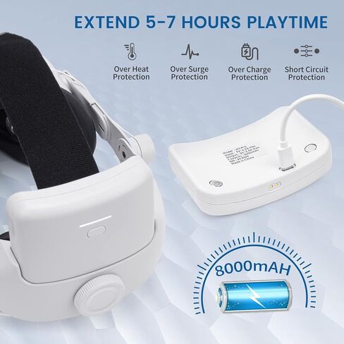 Alcopanda 1 * حزام رأس سماعة الرأس مع بطارية لـ Quest 2+1 * VR Fan لـ Oculus Quest 2 in Kuwait