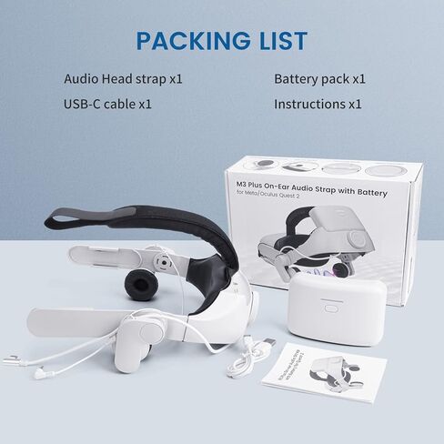 Alcopanda 1 * حزام رأس سماعة الرأس مع بطارية لـ Quest 2+1 * VR Fan لـ Oculus Quest 2 in Kuwait