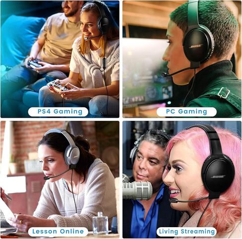weishan Detachable Mic Replacement for Bose QuietComfort 35 II(QC35 II) & Quiet Comfort 35(QC35) Headphones, Boom Gaming Microphone with Mute Switch for Xbox One, PS4, PS5, PC in Saudi Arabia