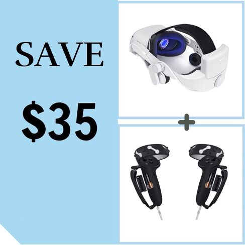 Alcopanda 1 * حزام رأس سماعة الرأس مع بطارية لـ Quest 2 + 1 * غطاء مقابض وحدة التحكم لـ Quest 2 in Kuwait