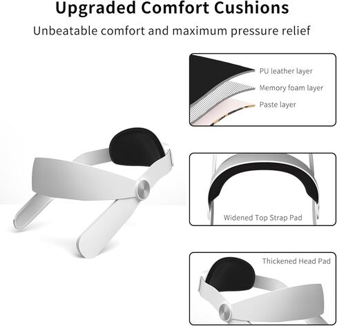 سيرمج حزام راس لاوكولوس كويست 2، ملحقات الواقع الافتراضي متوافقة مع كويست 2، حزام ايليت بديل لملحقات ميتا/اوكيولوس كويست 2، دعم معزز وراحة للاعبي الاطفال والكبار in Kuwait