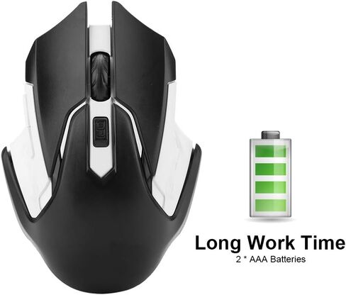 Wireless Gaming Mouse, Rechargeable Slim Silent Mouse, 2.4G Computer Mouse with USB Receiver, 1200DPI, Optical Mouse for PC, Laptop, Computer and Desktop, Battery Time (Black) in Saudi Arabia