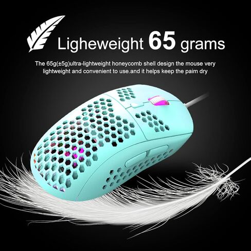 60% Gaming Keyboard and Mouse Combo Samll Mini RGB Backlight Mechanical Feeling and Mechanical RGB 6400 DPI Honeycomb Optical Mouse,Gaming Mouse pad for Gamers and Typists (White & Blue) in Kuwait