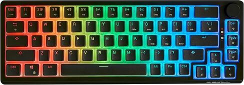 G.سكيل كيبورد ميكانيكي KM250 RGB 65% (67 مفتاح)، غطاء مفاتيح مزدوج الحقن من PBT (اسود) in Saudi Arabia