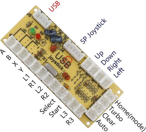 SJJX DIY Arcade Game Button and Joystick Controller Kit for Rapsberry Pi and Windows,5 Pin Joystick and 10 Push Buttons 822a08 mix white in Saudi Arabia