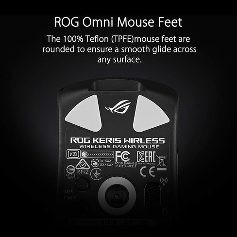 ASUS ROG Keris Ultra Lightweight Wired Gaming Mouse | Tuned ROG 16,000 DPI Sensor, Hot-Swappable Switches, PBT L/R Keys, Swappable Side Buttons, ROG Omni Mouse Feet, ROG Paracord & Aura Sync RGB in Saudi Arabia