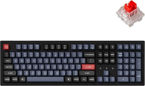 لوحة مفاتيح ميكانيكية لاسلكية مخصصة Keychron K10 Pro، QMK/VIA كاملة الحجم قابلة للبرمجة بتقنية البلوتوث/إضاءة خلفية سلكية RGB مع مفتاح Keychron K Pro Brown قابل للتبديل السريع متوافق مع نظام التشغيل Mac Windows Linux in Kuwait