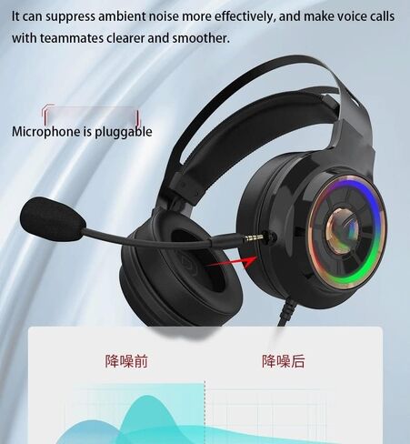 Marycan Gaming Headset for with Mic,PC Laptop,Surround Sound Over Ear Noise Cancelling Headphone with RGB Lights Volume Control for Laptops in Saudi Arabia