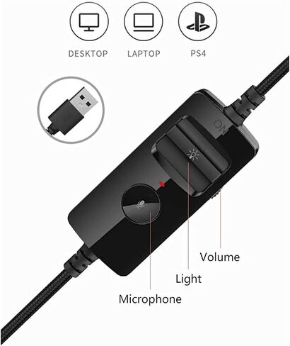 Marycan Gaming Headset for with Mic,PC Laptop,Surround Sound Over Ear Noise Cancelling Headphone with RGB Lights Volume Control for Laptops in Saudi Arabia