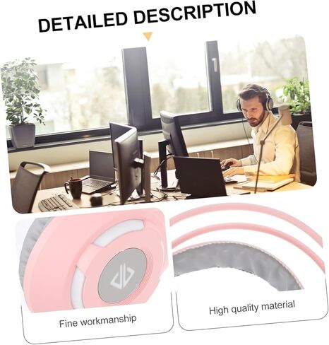 LIGHTAOTAO PC سماعات رأس ستيريو فوق الأذن سماعات سلكية على الأذن سماعات رأس ستيريو للألعاب سماعة ألعاب الكمبيوتر سماعات الأذن مع ميكروفون Pu جودة سماعة رأس وردية مثبتة على الرأس in Kuwait