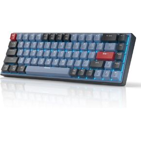 MageGee 60% Mechanical Gaming Keyboard, 68 Keys Compact Blue LED Backlit Gaming Keyboard, SKY68 Wired Ergonomic Mini Office Keyboard for Windows PC Gamer (Brown Switch, Black & Blue)
