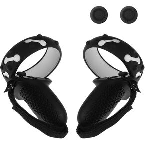 (1 Pair) Orzero Silicone Controller Cover Compatible for Quest 2, Anti-Throw Soft Protective VR Gaming Headset Handle - Black in Kuwait