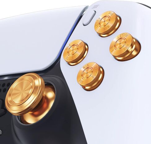 أعواد إبهام معدنية حمراء للغاية، أزرار Dpad ABXY لوحدة تحكم PS5، أعواد إبهام تناظرية بديلة من الألومنيوم وأزرار عمل ومفاتيح اتجاه لوحدة تحكم PS5 - وحدة التحكم غير متضمنة in Kuwait