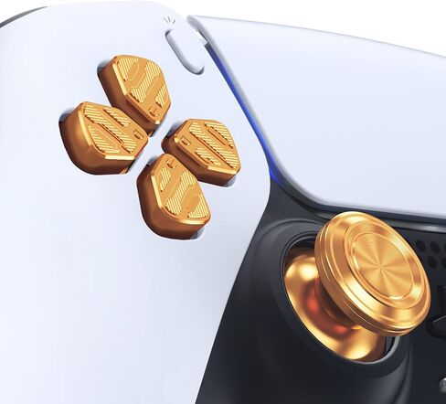 أعواد إبهام معدنية حمراء للغاية، أزرار Dpad ABXY لوحدة تحكم PS5، أعواد إبهام تناظرية بديلة من الألومنيوم وأزرار عمل ومفاتيح اتجاه لوحدة تحكم PS5 - وحدة التحكم غير متضمنة in Kuwait
