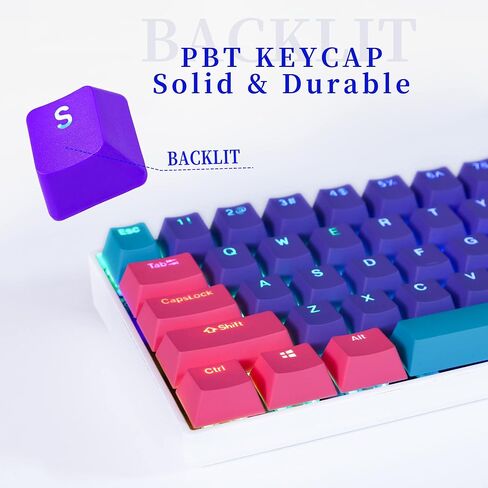 PBT keycaps 60 Percent Dye-Sub XDA 134 Retro keycap Set for Cherry MX Gateron Kailh Switches Gaming Mechanical Keyboard (Retro 9009) in Saudi Arabia
