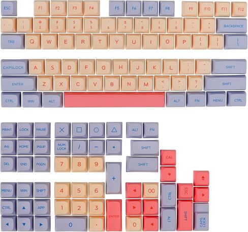 104 PBT Keycaps, Dye Sublimation OEM Profile Keycaps Colorful Clouds Keycap Set for Cherry MX Switches ANSI Layout Mechanical Keyboards(Blue) in Saudi Arabia