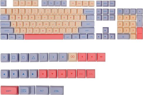 104 PBT Keycaps, Dye Sublimation OEM Profile Keycaps Colorful Clouds Keycap Set for Cherry MX Switches ANSI Layout Mechanical Keyboards(Blue) in Saudi Arabia