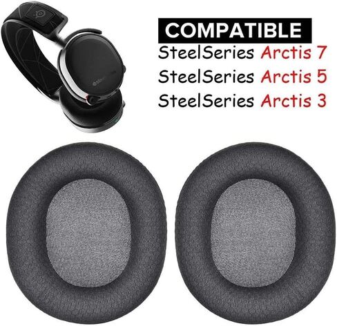 وسائد الأذن Arctis 5 Arctis 7 Arctis 9، وسائد أذن بديلة، وسائد أذن شبكية، أغطية إسفنجية ناعمة لسماعات الألعاب اللاسلكية SteelSeries Arctis 7، Arctis 5، Arctis 3، Arctis 1، Arctis 9 X Pro in Kuwait