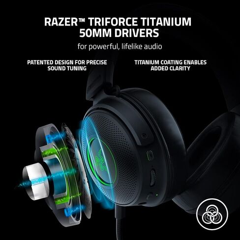 سماعة الألعاب اللاسلكية Razer Kraken V3 Pro HyperSense مع تقنية اللمس: محركات Triforce Titanium مقاس 50 مم - الصوت المكاني THX وماوس الألعاب اللاسلكي DeathAdder V2 Pro - أسود كلاسيكي in Saudi Arabia