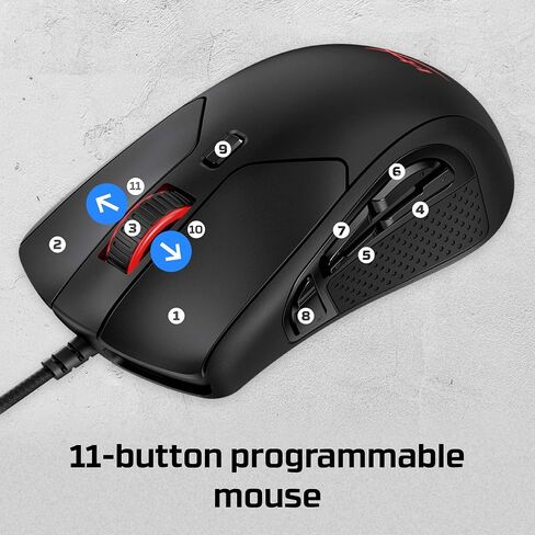 HyperX Pulsefire Dart - Wireless RGB Gaming Mouse, Software-Controlled Customization, 6 Programmable Buttons, Qi-Charging Battery up to 50 hours - PC, PS4, Xbox One Compatible,Black in Saudi Arabia