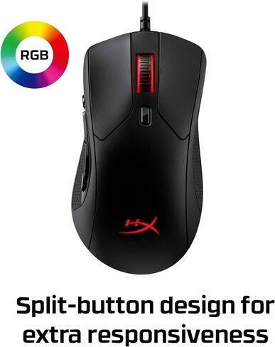 HyperX Pulsefire Dart - Wireless RGB Gaming Mouse, Software-Controlled Customization, 6 Programmable Buttons, Qi-Charging Battery up to 50 hours - PC, PS4, Xbox One Compatible,Black in Saudi Arabia