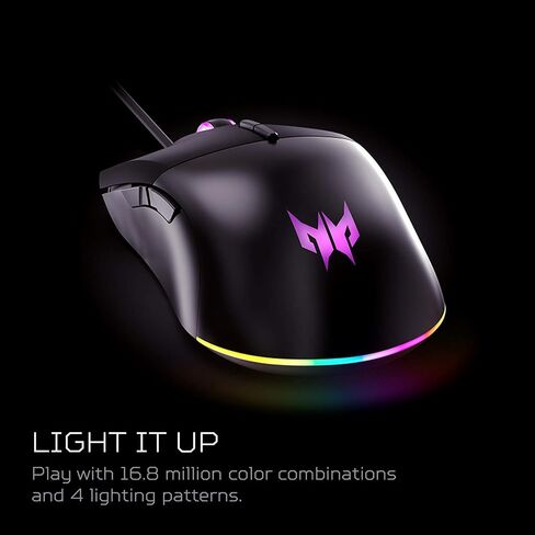 Acer Nitro Gaming Mouse III | RGB Wired Gaming Mouse | 6 Buttons | Adjustable DPI (800–7200) | Ergonomic Design | Plug & Play for Gamers & Students, Casual Gaming & PC Setup Upgrade in Kuwait