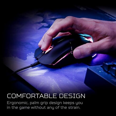Acer Nitro Gaming Mouse III | RGB Wired Gaming Mouse | 6 Buttons | Adjustable DPI (800–7200) | Ergonomic Design | Plug & Play for Gamers & Students, Casual Gaming & PC Setup Upgrade in Kuwait