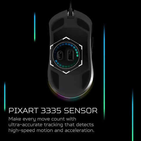 Acer Nitro Gaming Mouse III | RGB Wired Gaming Mouse | 6 Buttons | Adjustable DPI (800–7200) | Ergonomic Design | Plug & Play for Gamers & Students, Casual Gaming & PC Setup Upgrade in Kuwait