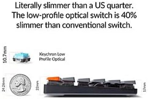 Keychron K3 75% Layout 84-Key Ultra-Slim Hot-Swappable Wireless Bluetooth Mechanical Keyboard with Low-Profile Keychron Optical Blue Switch/White LED Backlight/USB Wired for Mac Windows-Version 2 in Saudi Arabia