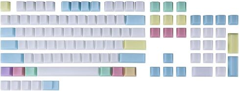 POM Jelly Keycaps Doubleshot Translucent OEM Profile for 61/87/104/108 Keys PC Gaming Mechanical Keyboards (Rainbow) in Kuwait