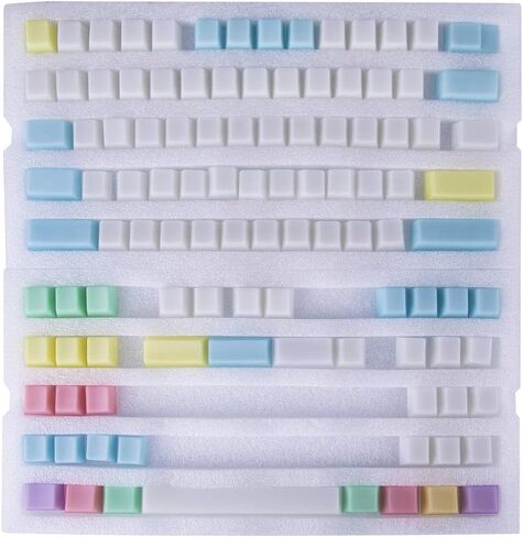 POM Jelly Keycaps Doubleshot Translucent OEM Profile for 61/87/104/108 Keys PC Gaming Mechanical Keyboards (Rainbow) in Kuwait
