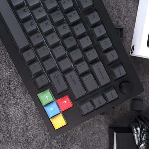 GEKUCAP 128 Keys Dark Grey Keycaps, Cherrr Profile PBT Customized Keycaps Set, Dye Sublimation Black and Grey Keycaps Fit for Any Cherry Mx Switches Gaming Mechanical Keyboard in Saudi Arabia