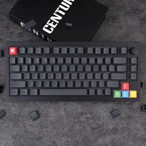 GEKUCAP 128 Keys Dark Grey Keycaps, Cherrr Profile PBT Customized Keycaps Set, Dye Sublimation Black and Grey Keycaps Fit for Any Cherry Mx Switches Gaming Mechanical Keyboard in Saudi Arabia