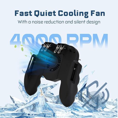 Mobile Game Controller for PUBG, Phone Power Handle Heat Dissipation Gamepad with Cooling Fan, Smartphone Game Shoot Trigger Joystick Remote Grip, for iOS, for Android in Kuwait
