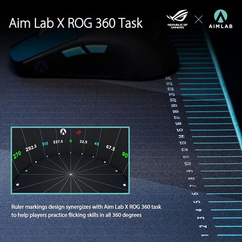 لوحة ماوس للألعاب ASUS ROG Hone Ace Aim Lab Edition، 508 × 420 × 3 مم، حجم كبير، مادة قماش هجينة ناعمة، قاعدة مطاطية غير قابلة للانزلاق، الرياضات الإلكترونية وألعاب FPS، أسود in Kuwait