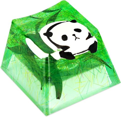 ايكيسي اغطية مفاتيح من الراتنج بتصميم باندا مع غطاء مفاتيح مخصص من الخيزران لمفاتيح تشيري ام اكس الميكانيكية للالعاب، غطاء مفاتيح باضاءة خلفية شفافة R4، هدية لمحبي العاب الكمبيوتر in Kuwait