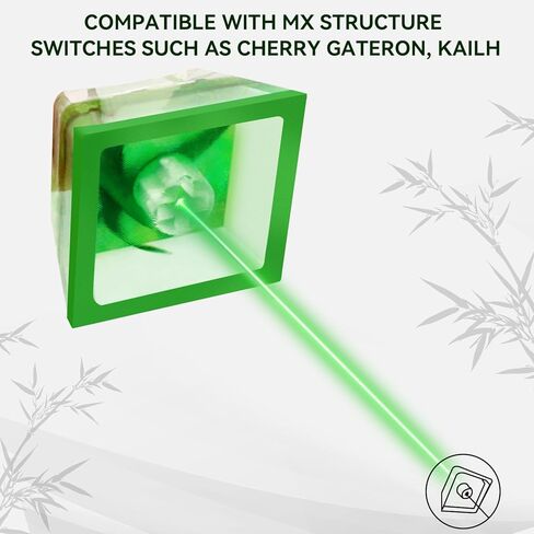 ايكيسي اغطية مفاتيح من الراتنج بتصميم باندا مع غطاء مفاتيح مخصص من الخيزران لمفاتيح تشيري ام اكس الميكانيكية للالعاب، غطاء مفاتيح باضاءة خلفية شفافة R4، هدية لمحبي العاب الكمبيوتر in Kuwait