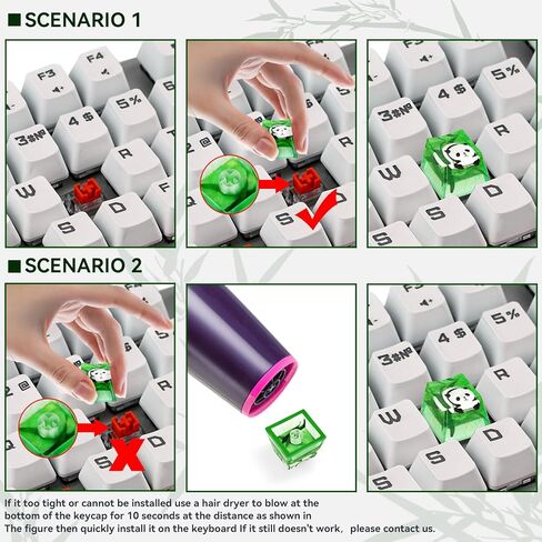 ايكيسي اغطية مفاتيح من الراتنج بتصميم باندا مع غطاء مفاتيح مخصص من الخيزران لمفاتيح تشيري ام اكس الميكانيكية للالعاب، غطاء مفاتيح باضاءة خلفية شفافة R4، هدية لمحبي العاب الكمبيوتر in Kuwait